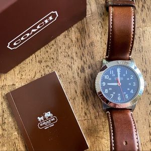 Men’s Coach 42 mm leather watch
